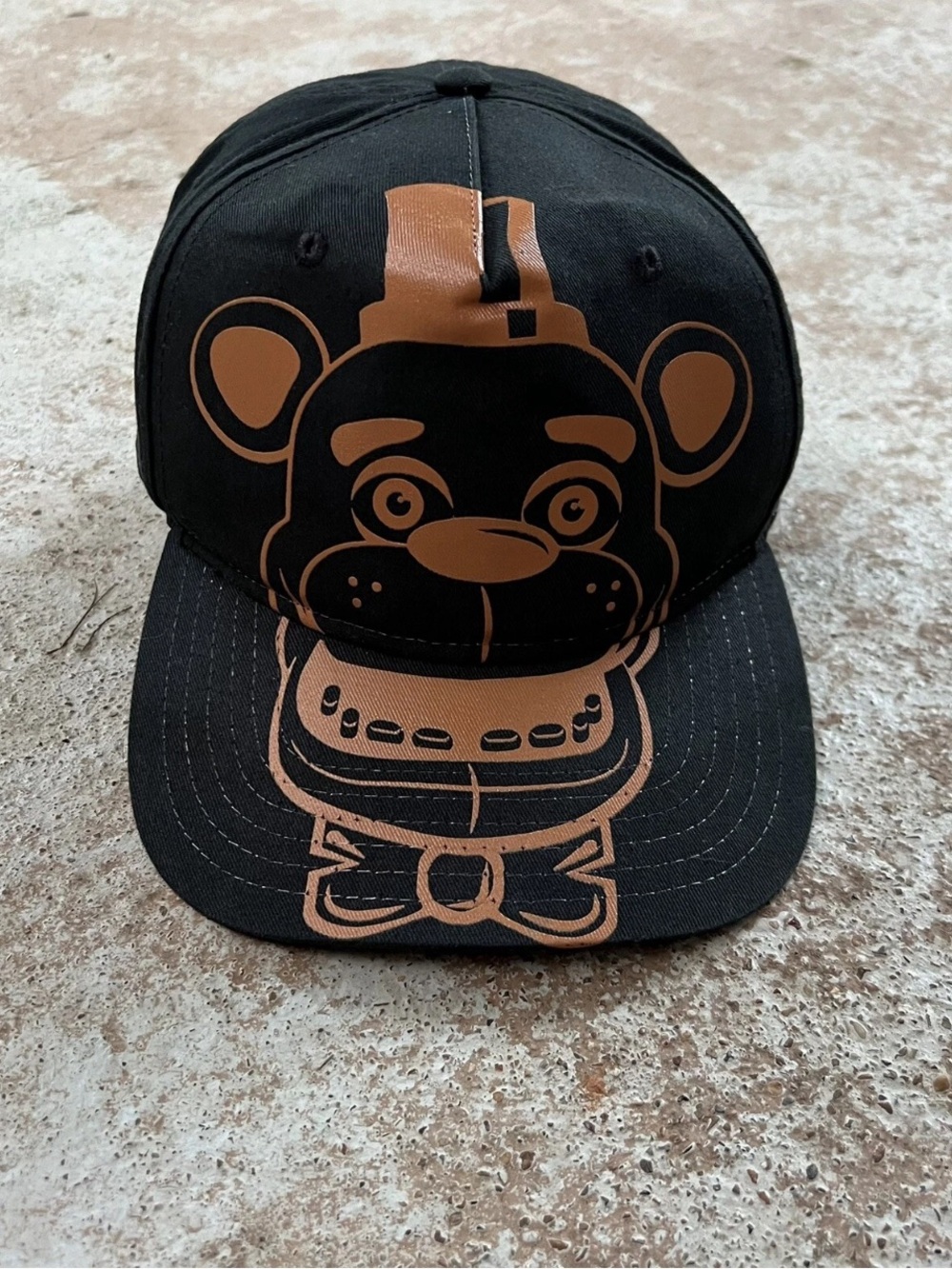 FNAF Freddy Fazbear Snapback Hat Youth Black Gamer Five Nights At Freddy’s